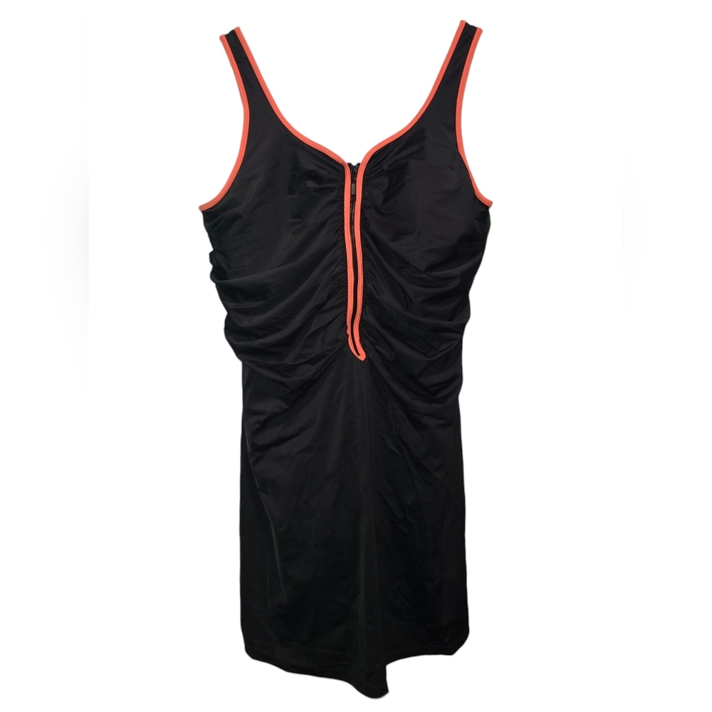 NWT DELIMIRA Women's Plus Size One Piece Swimsuit Zip Front Skirted Size 18 Plus